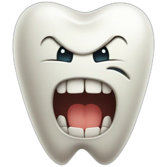 angry tooth emoji
