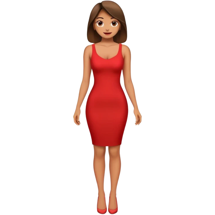 Full body attractive woman tight red dress emoji