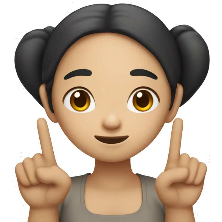 asian girl with long middle finger nails emoji