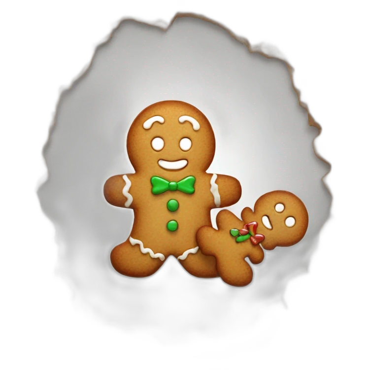 Gingerbread made of glass broken in half  emoji