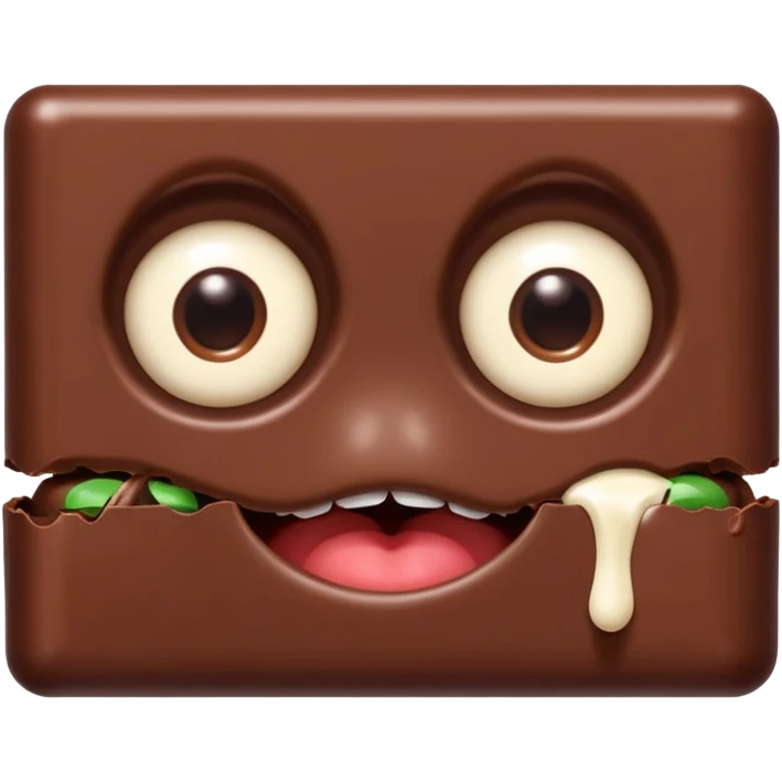  chocolate bar with eyes and mouth  emoji