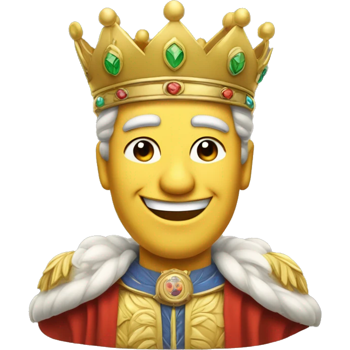 A smiling emperor, winking, with a slightly tilted laurel crown, showing approval with a thumbs-up. emoji