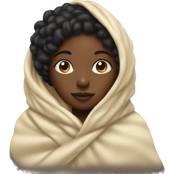 Black girl with a blanket  emoji