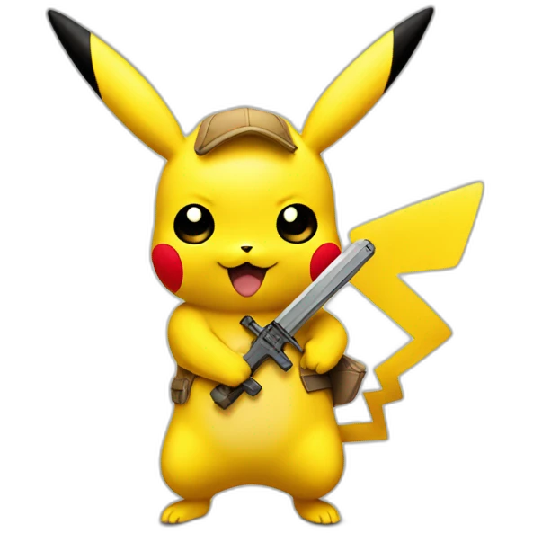 Pikachu with a weapon emoji