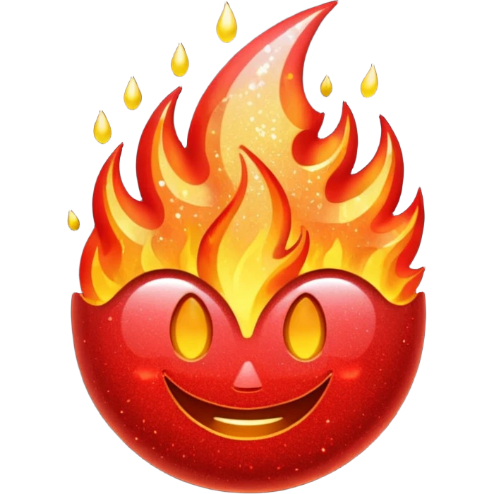glitter color red fire emoji