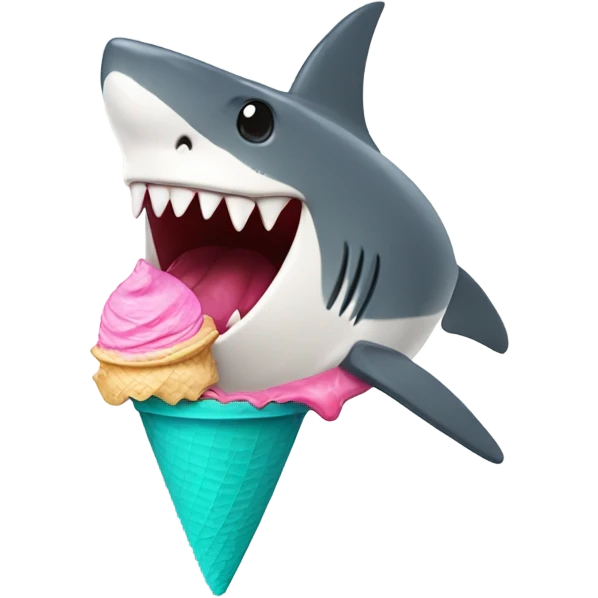 Shark eat ice cream emoji