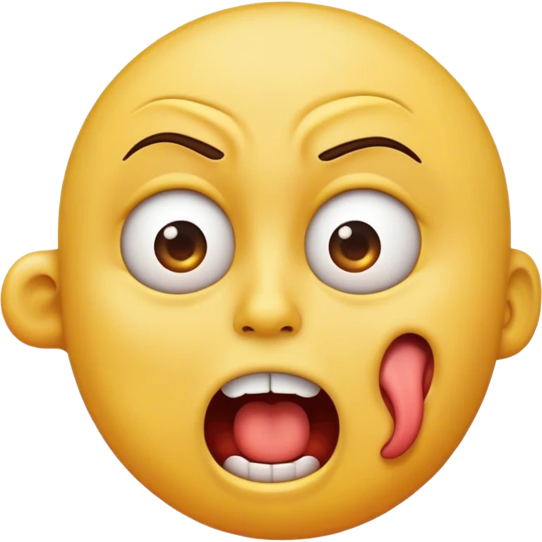 Emoji choking itself with an irritated face emoji