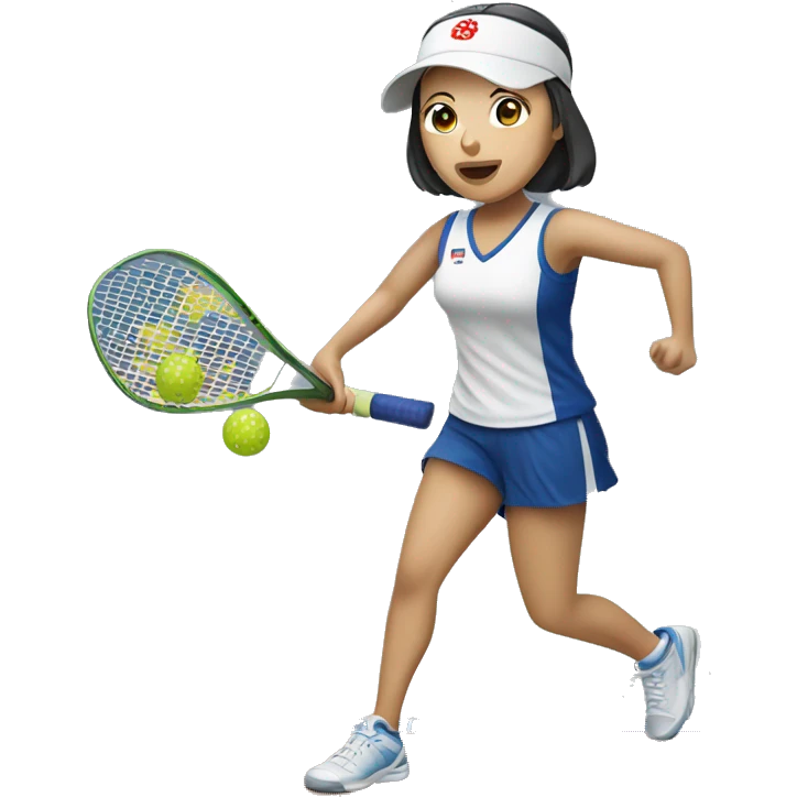 Japanese woman playing pickleball emoji