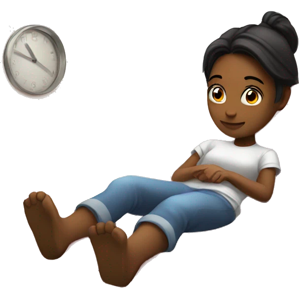 Girl chilling in bed. Gaming emoji