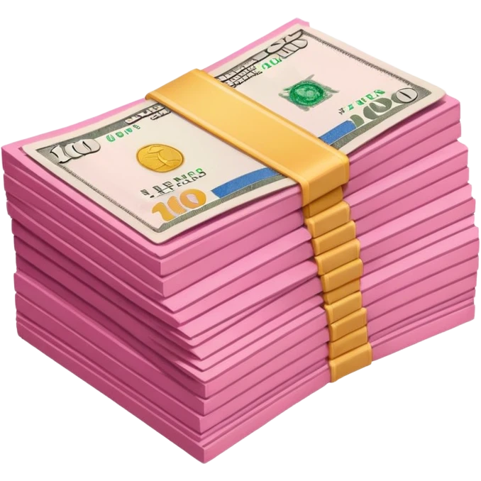 stack of pink bills emoji