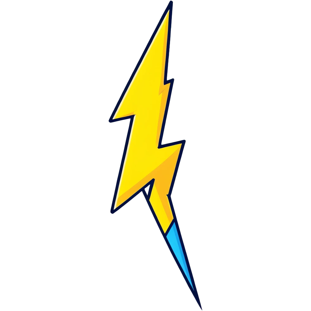blue and pink lightning bolt emoji