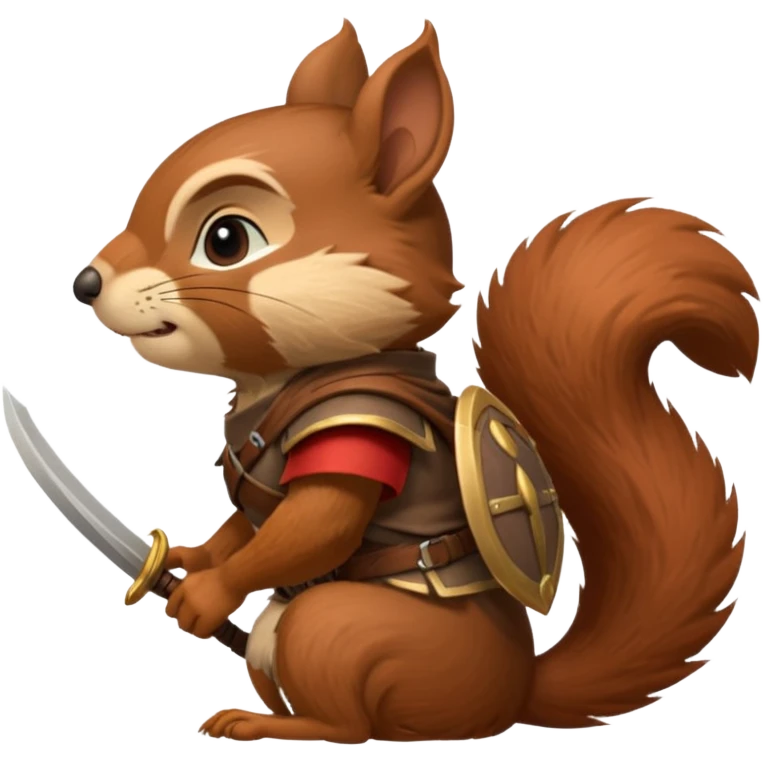 A squirrel warrior, redwall inspired, side profile emoji