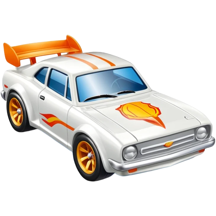 Машинка HotWheels белого цвета в классической упаковке HotWheels. emoji