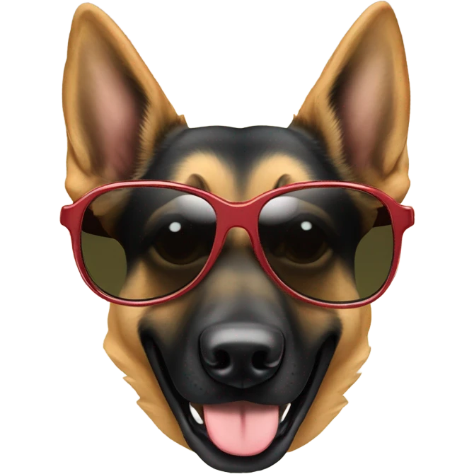 German shepherd with sunglasses emoji