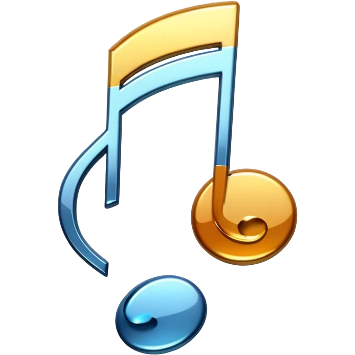 music note with a chromic metal texture emoji