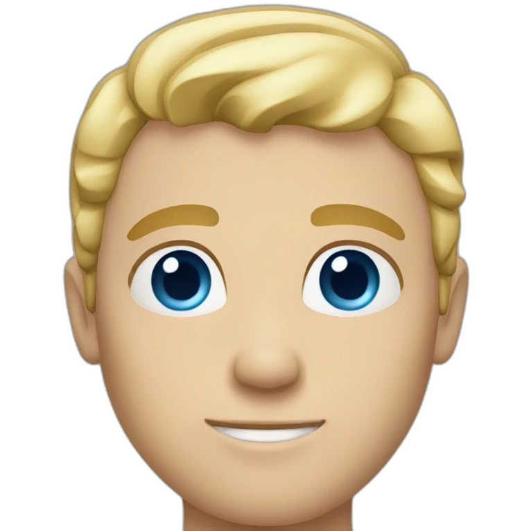 man, blond hair, blue eyes emoji
