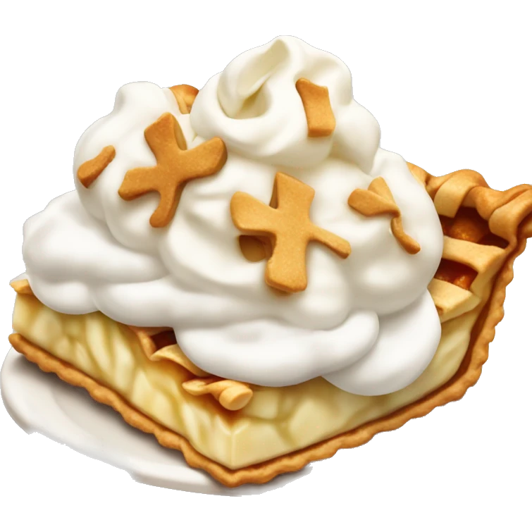 Apple pie slice with whipped cream on top emoji
