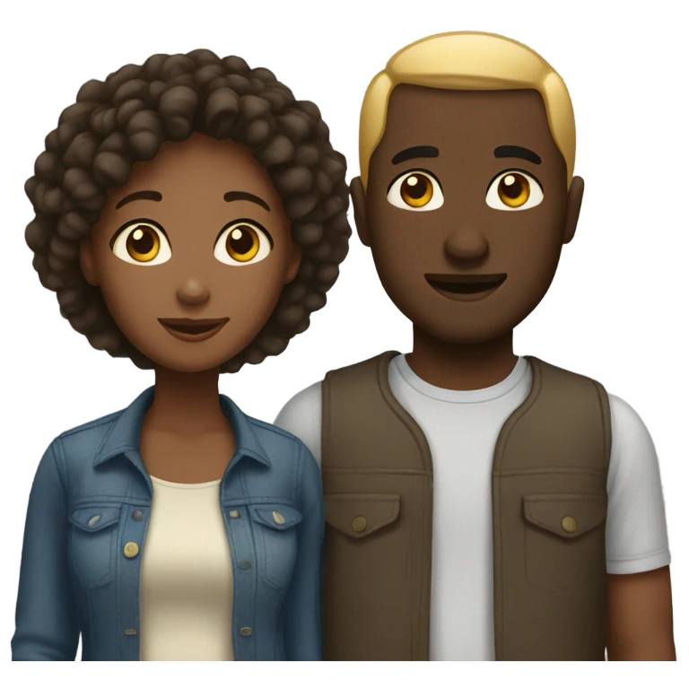 An interracial couple emoji