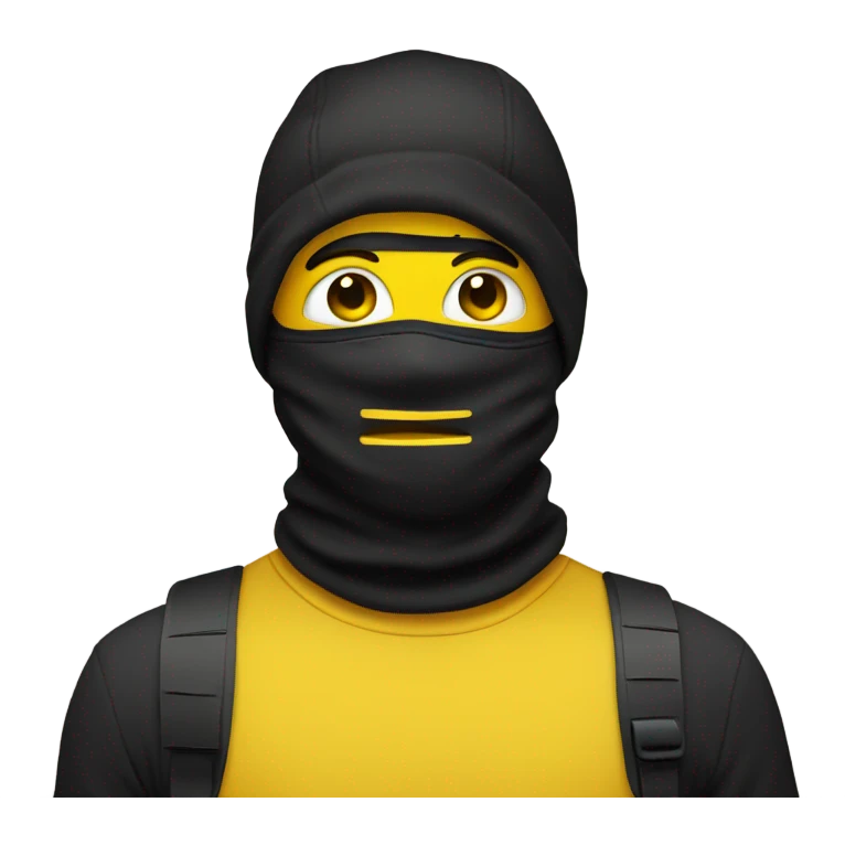 a yellow emoji with a ski mask on emoji