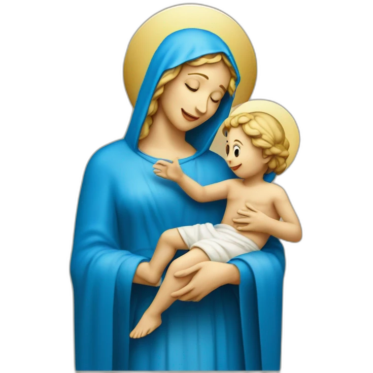 Madona with child jesus blue clothes emoji