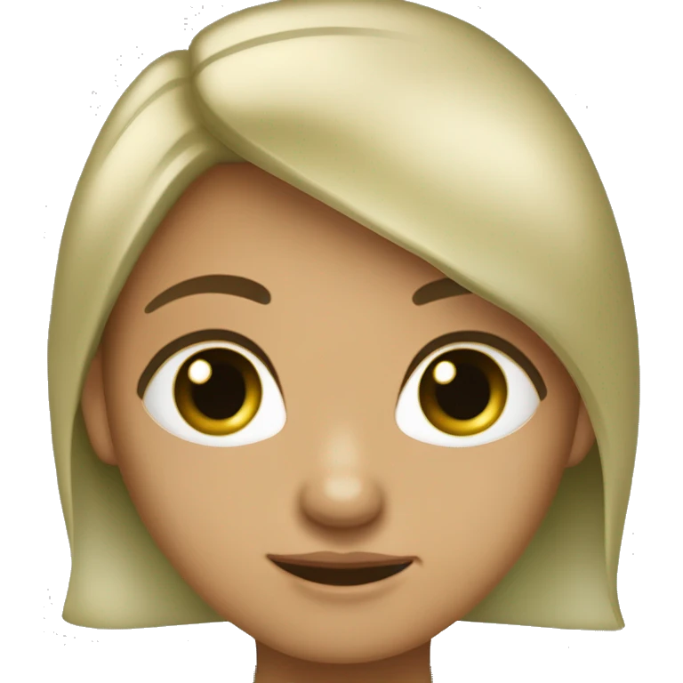 sou uma menina criança pele bege claro olhos verde claro cabelo no ombro castanho enrolado. com um coelho. emoji