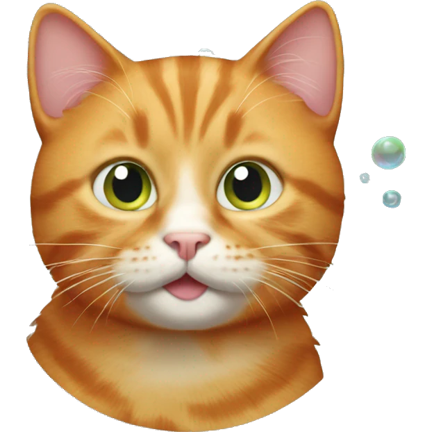 Ginger cat with bubble  emoji