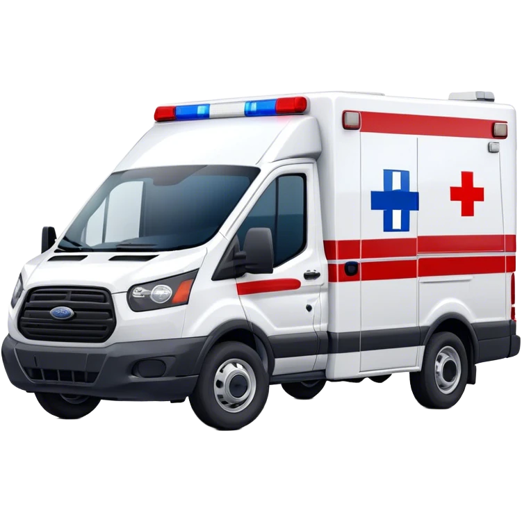 Ambulance - Ford Transit 350 (Model Year: 2021) (Iconic colour: White with red and blue lights) emoji