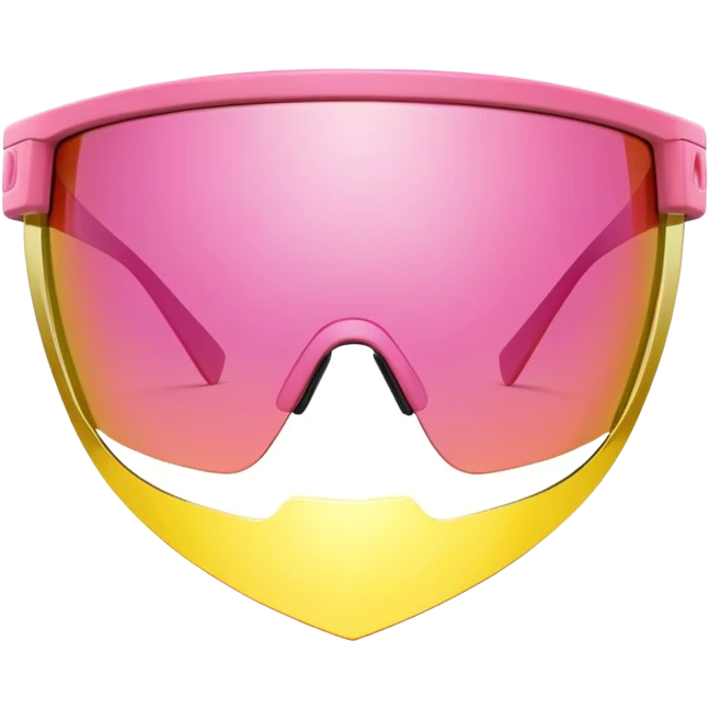 gigantic frame sporty pink shield visor sunglasses, enormously thick and chunky design, massive robust construction, one-piece lens, exaggerated thickness emoji