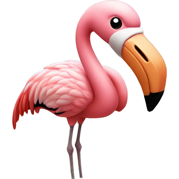 A flamingo on the beach  emoji