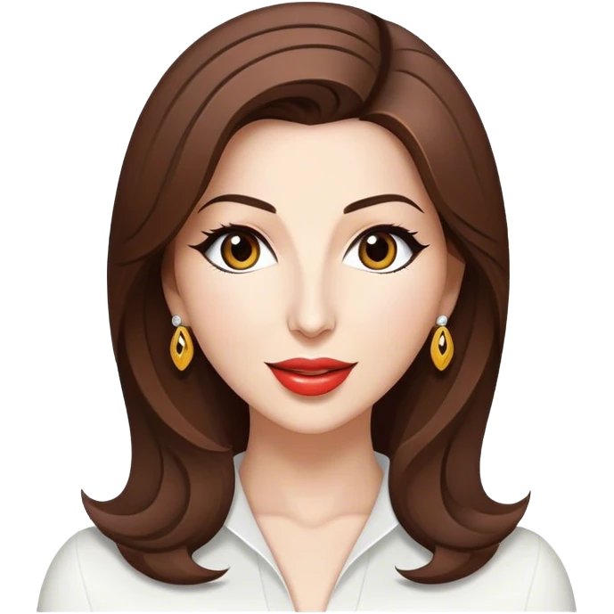 Cinematic Realistic Nancy Ajram Pop Culture Emoji, depicted with a charismatic modern portrayal of the celebrated singer rendered with crisp detail and energetic lighting. emoji