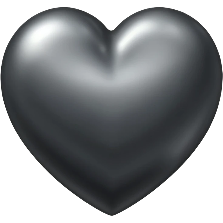 Charcoal metallic heart  emoji