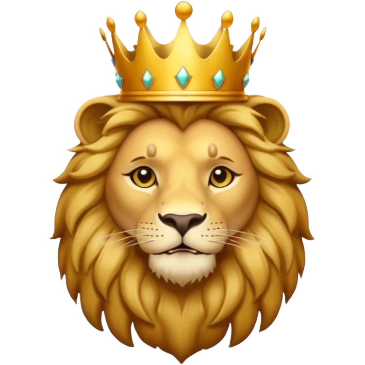 Lion with golden crown — majestic and proud. emoji