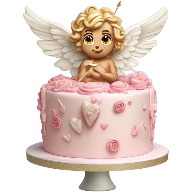 Realistic Photo of cupid cake emoji
