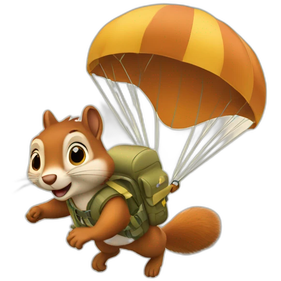 squirrel parachuting from a plane emoji