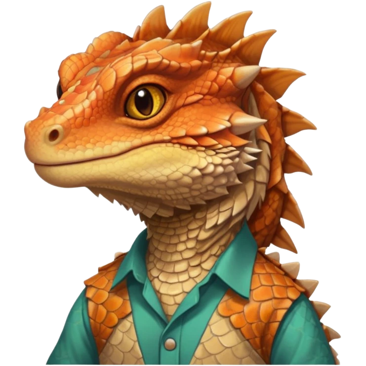 long bearded dragon with shirt emoji