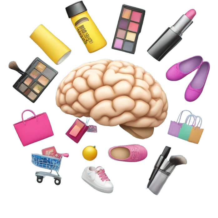brain thinking shopping makeup footwear clothes  emoji