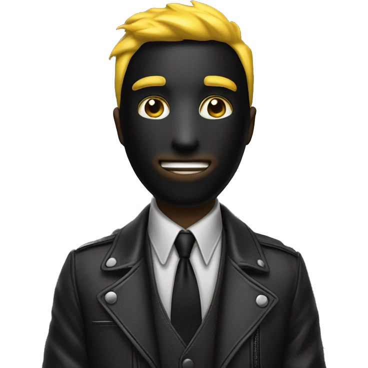 Yellow hair black masker Guy whi money bag ant whit black lines jacket emoji