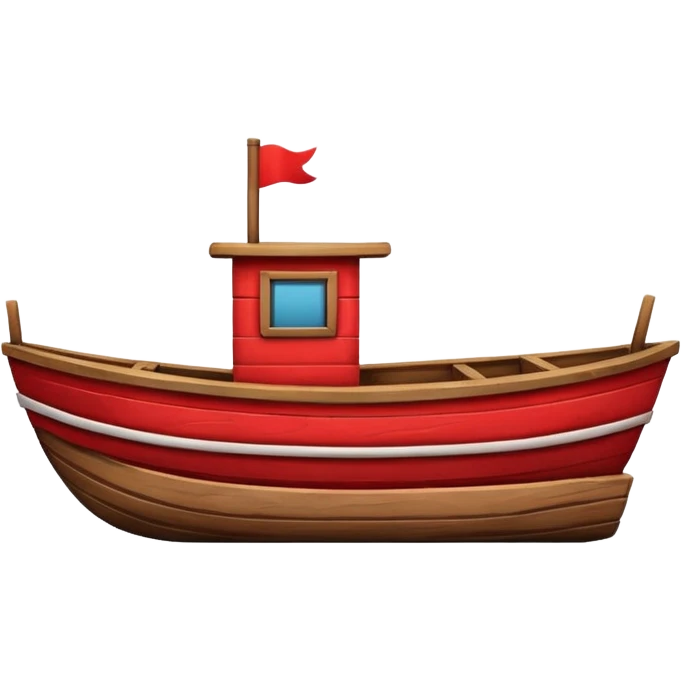red boat in cartoon  emoji
