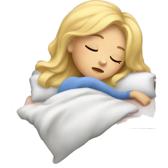 Blonde girl sleeping emoji