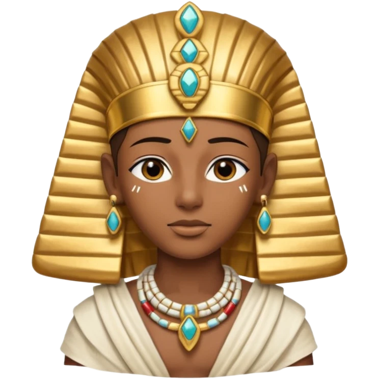 Pharaoh: Bandaged body with golden headdress and jeweled amulet.
 emoji