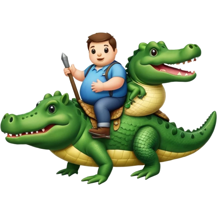 A fat pig riding a alligator  emoji
