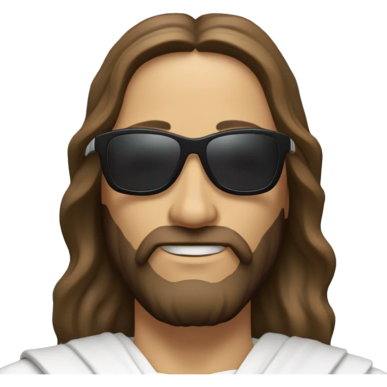 Jesus wearing a juliet from Oakley, sunglasses with sporty vibe emoji