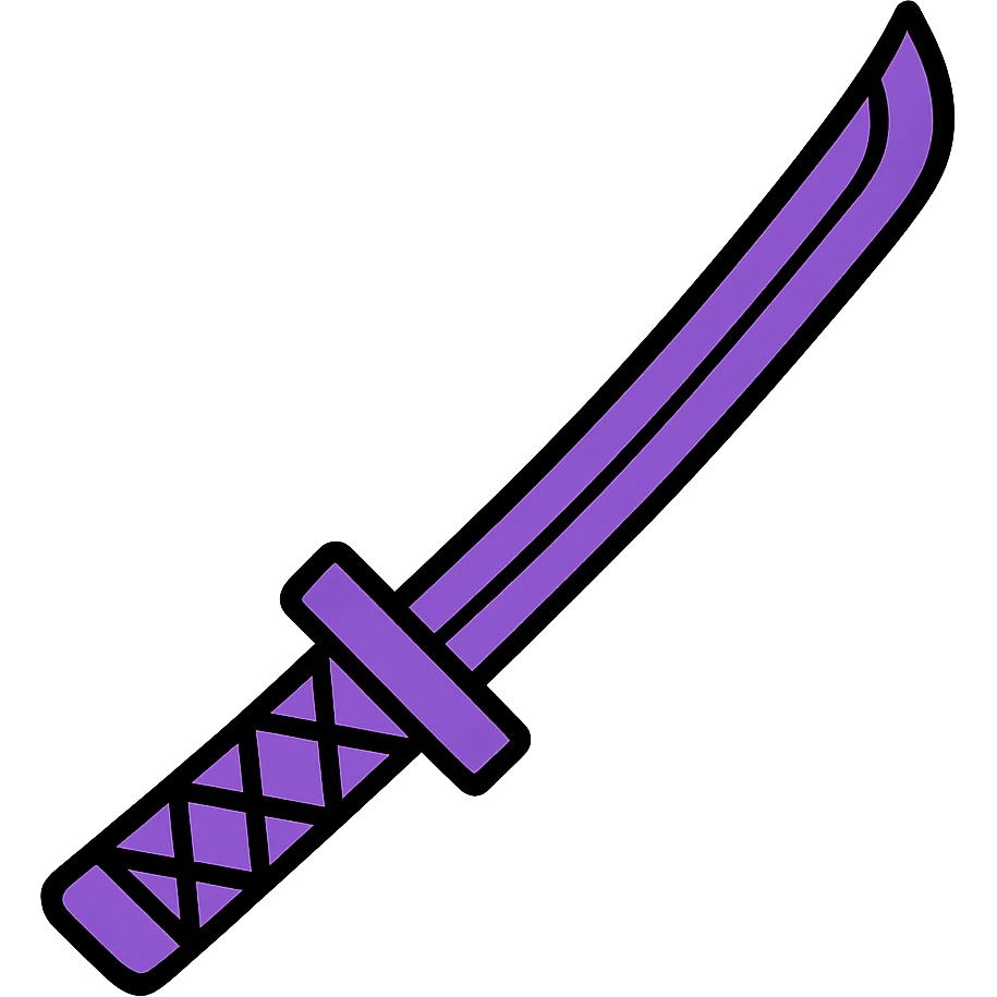 purple katana, modern icon style emoji
