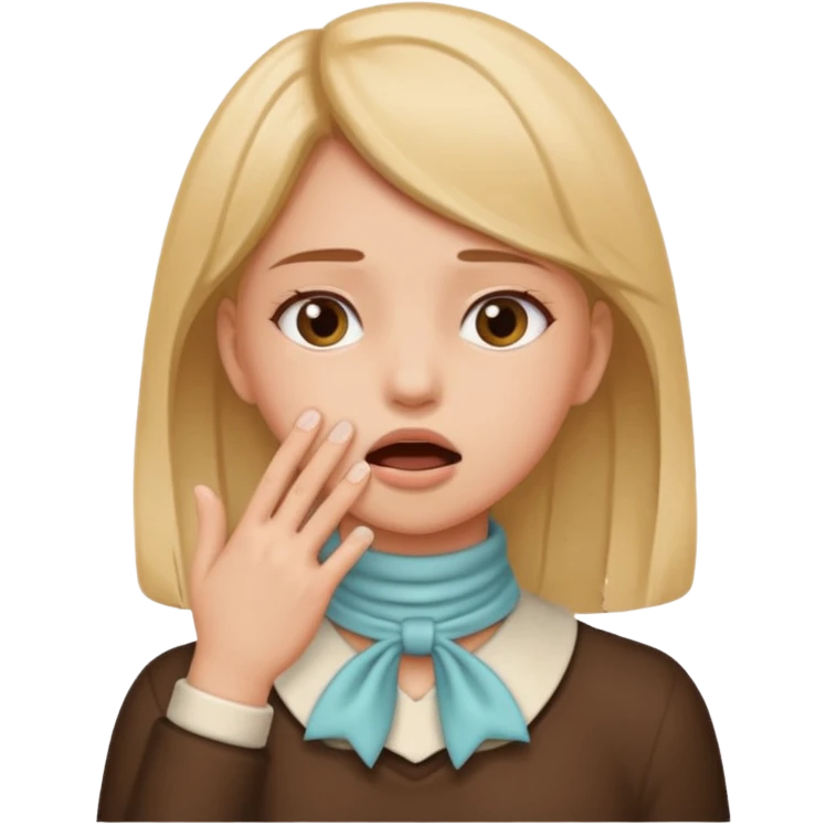 Girl with hands reaching for throat  emoji