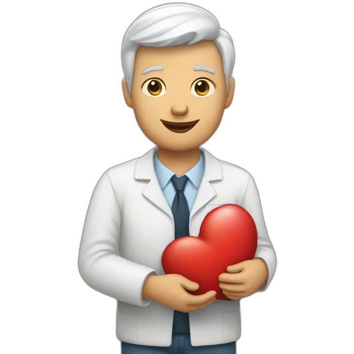 White Man holding heart  emoji