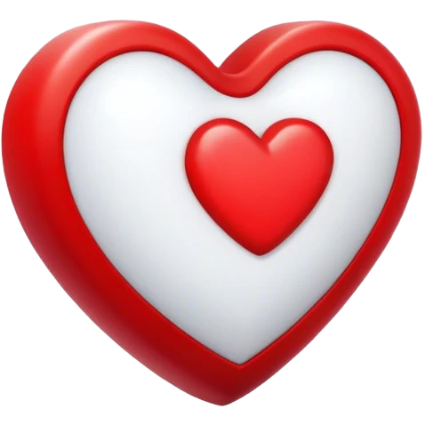 A white and red heart  emoji
