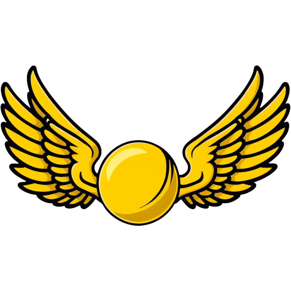 Golden snitch with wings emoji