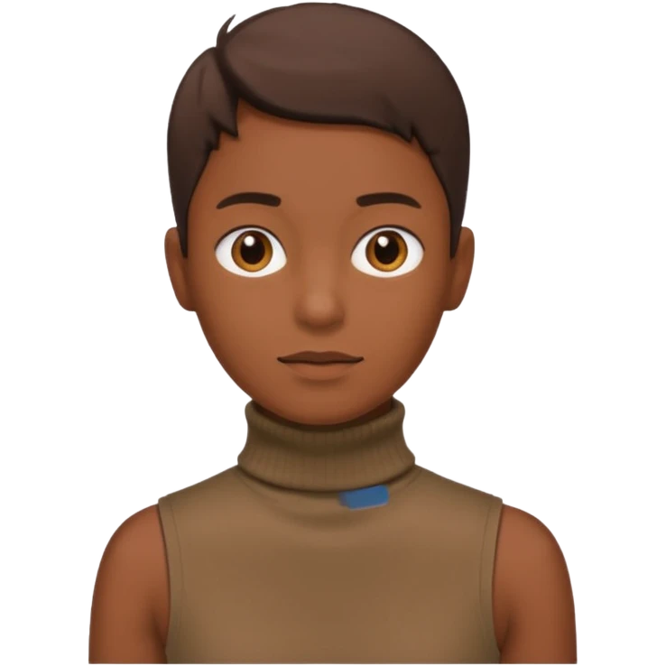 create an emoji, brown sleeveless turtleneck emoji