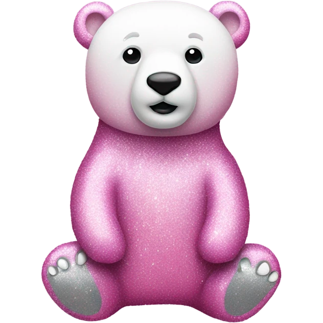 Pink full body polar bear with glitter  emoji