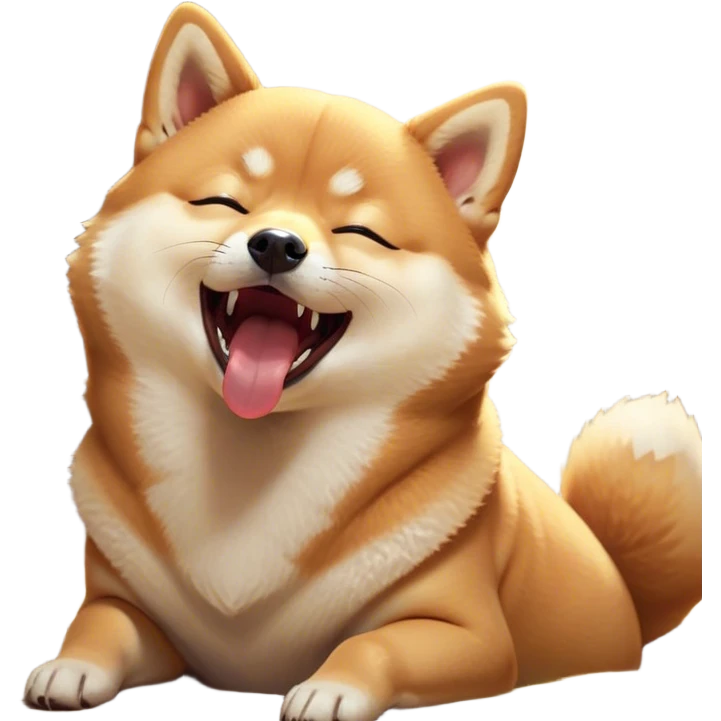 Cinematic Cute Yawning Shiba Inu Portrait Emoji, Head tilted slightly with a dramatic, wide-open yawn, showcasing a vibrant fur with a soft creamy underbelly, floppy ears slightly drooping, round brown eyes barely open in drowsy contentment, Simplified yet irresistibly adorable features, highly detailed, glowing with a soft, cozy glow, high shine, relaxed yet expressive, stylized with a touch of whimsy, bright and endearing, soft glowing outline, capturing the essence of a sleepy yet affectionate companion, so drowsy it feels like it could stretch out of the screen and curl up for a nap! emoji